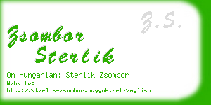 zsombor sterlik business card